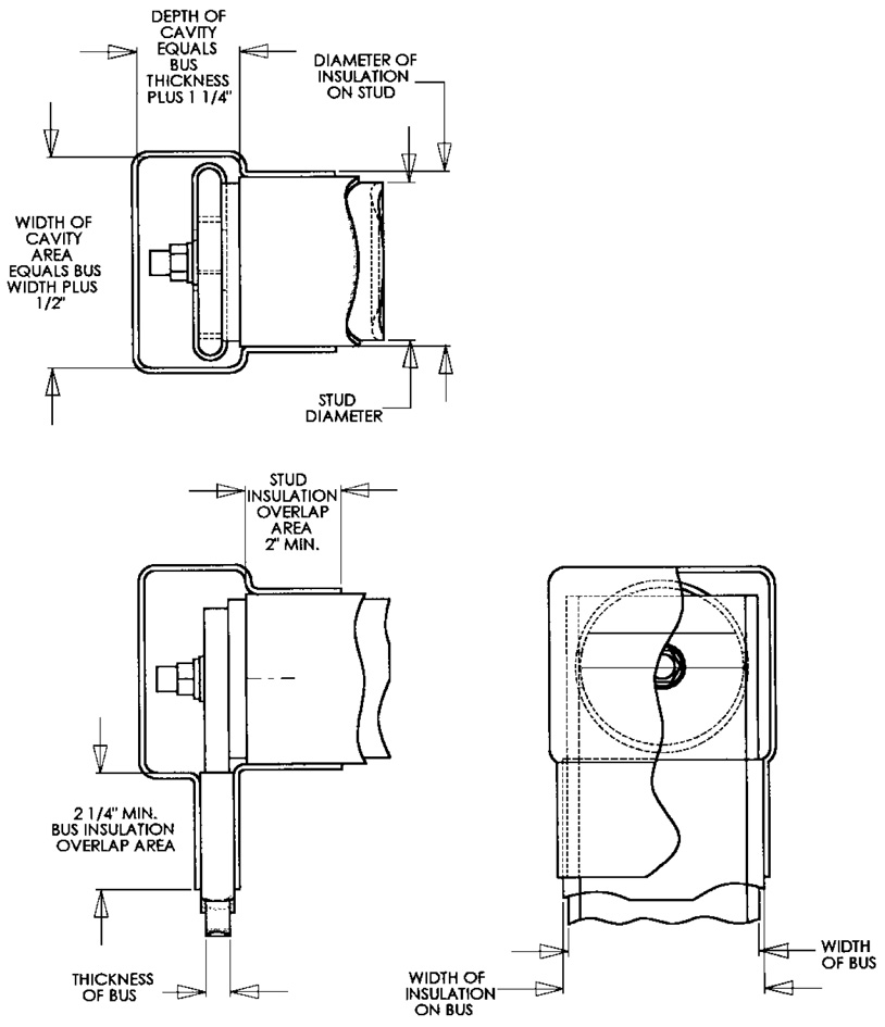 Stud to Riser Connection Boot Measurements